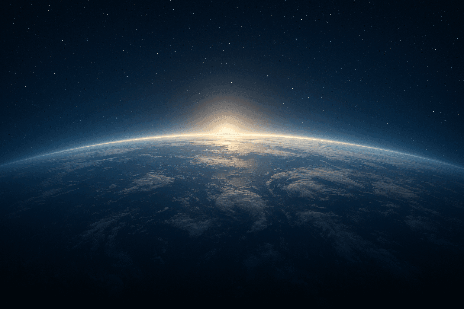 Planet Earth from space at dawn